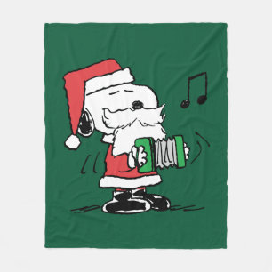 Peanuts   Snoopy Santa Claus Accordian Fleece Blanket
