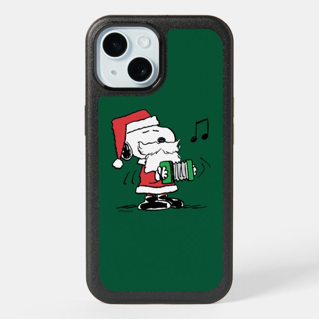 Peanuts | Snoopy Santa Claus Accordian iPhone 15 Case (Back)