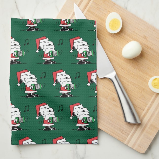 Peanuts | Snoopy Santa Claus Accordian Kitchen Towel (Quarter Fold)