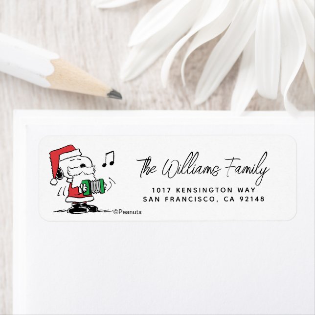 Peanuts | Snoopy Santa Claus Accordian Label (Insitu)