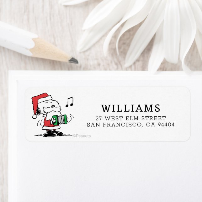 Peanuts | Snoopy Santa Claus Accordian Label (Insitu)