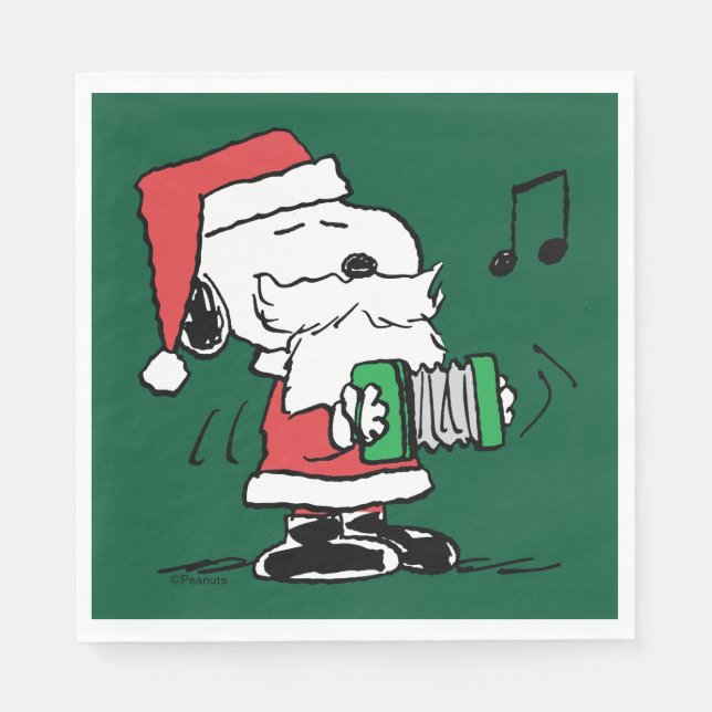 Peanuts | Snoopy Santa Claus Accordian Napkins (Front)
