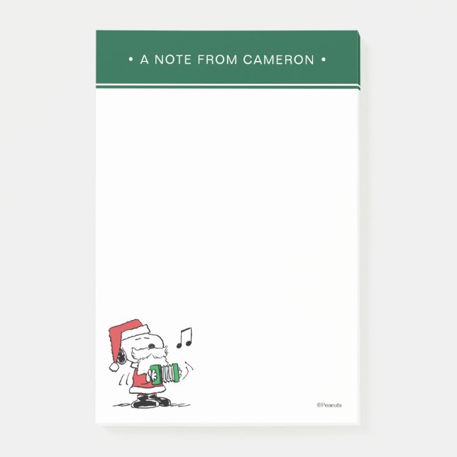 Peanuts | Snoopy Santa Claus Accordian Post-it Notes (Front)