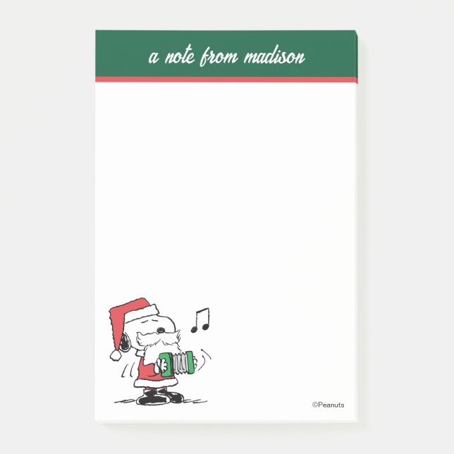 Peanuts | Snoopy Santa Claus Accordian Post-it Notes (Front)