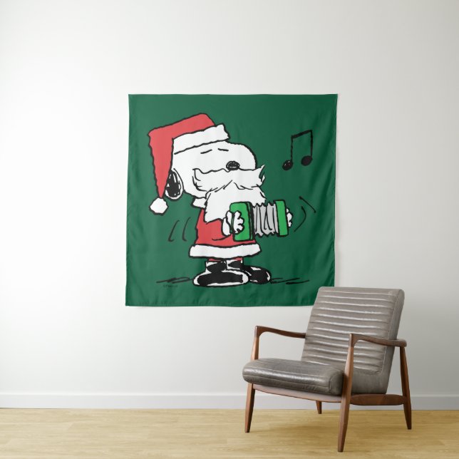 Peanuts | Snoopy Santa Claus Accordian Tapestry (In Situ)