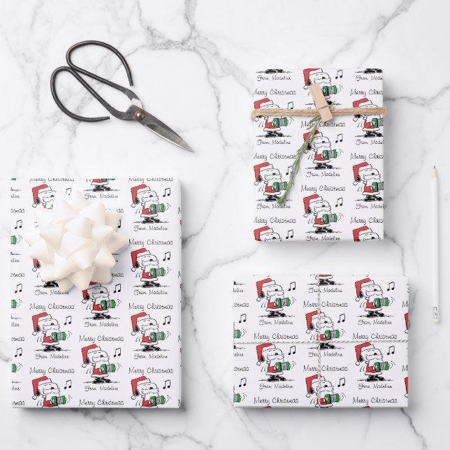 Peanuts | Snoopy Santa Claus Accordian Wrapping Paper Sheets (Front)