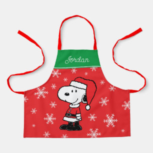 Peanuts Snoopy Santa Claus Add Your Name Apron