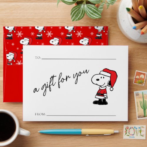 Peanuts  Snoopy Santa Claus Gift Envelope