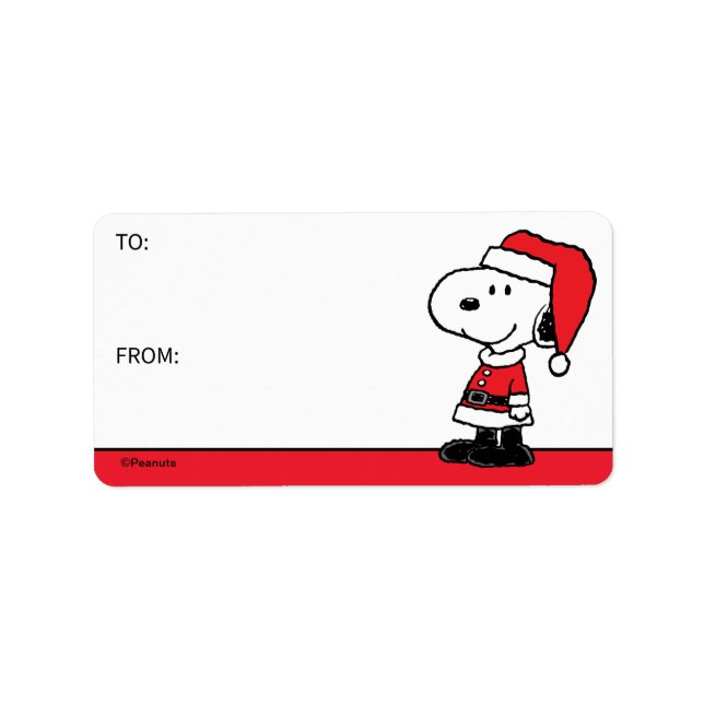 Peanuts | Snoopy Santa Claus Gift Tag (Front)