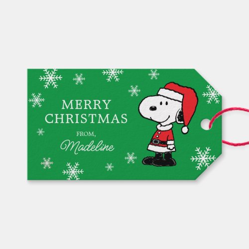 Peanuts  Snoopy Santa Claus Gift Tags