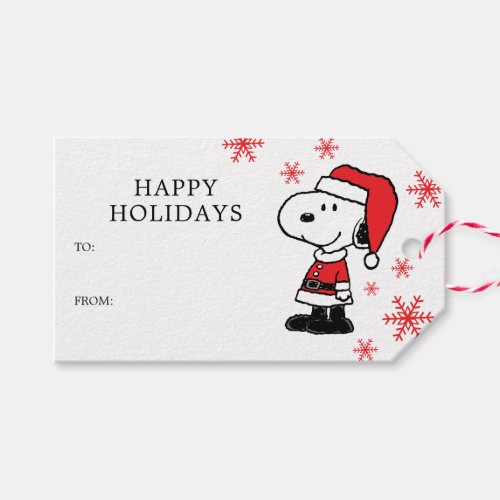 Peanuts  Snoopy Santa Claus Gift Tags