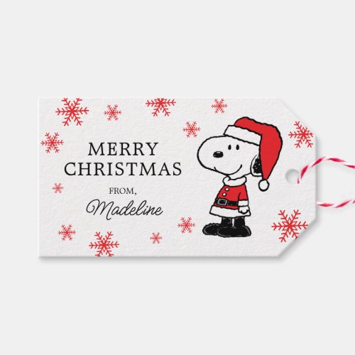 Peanuts  Snoopy Santa Claus Gift Tags