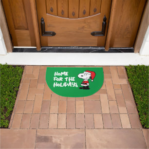 Peanuts   Snoopy Santa Claus Home for the Holidays Doormat