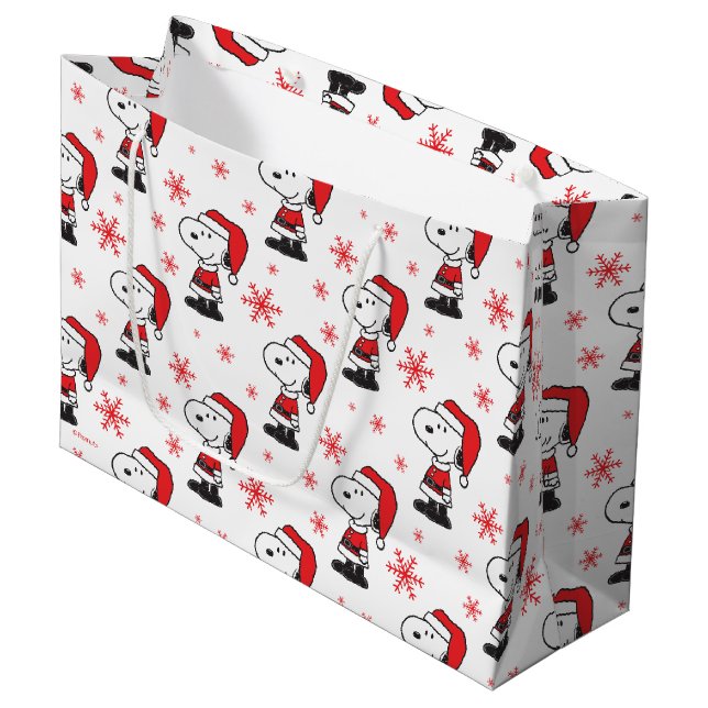 Peanuts | Snoopy Santa Claus Large Gift Bag (Front Angled)