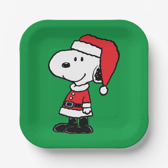 Peanuts | Snoopy Santa Claus Paper Plates (Front)