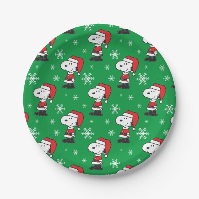 Peanuts | Snoopy Santa Claus Paper Plates (Front)