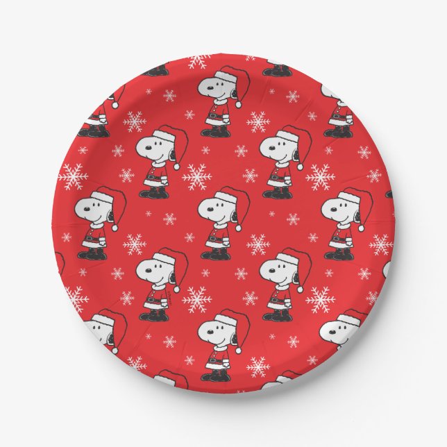 Peanuts | Snoopy Santa Claus Paper Plates (Front)