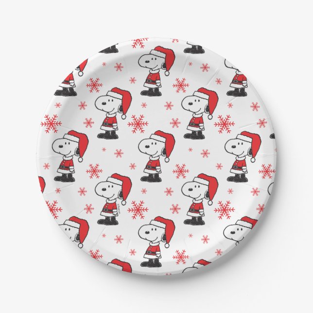 Peanuts | Snoopy Santa Claus Paper Plates (Front)