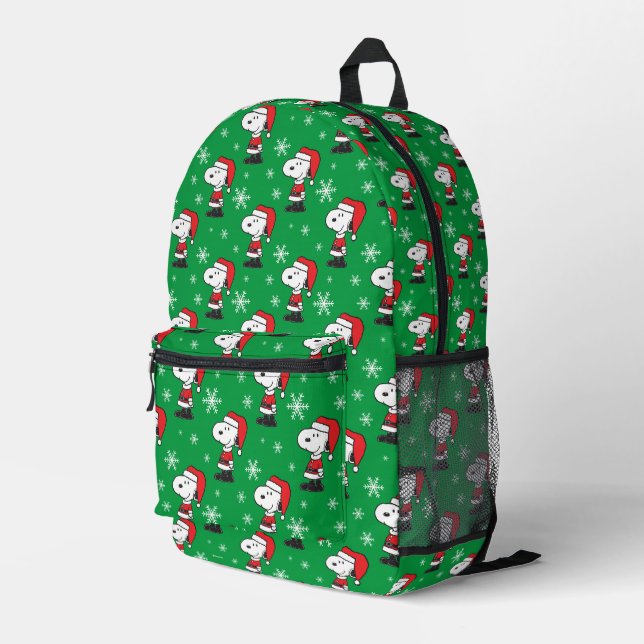 Peanuts | Snoopy Santa Claus Printed Backpack (Back Corner Right)