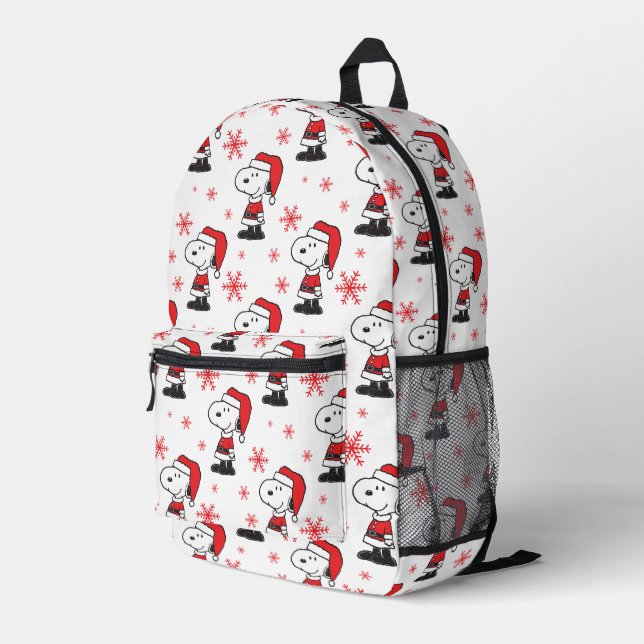 Peanuts | Snoopy Santa Claus Printed Backpack (Back Corner Right)