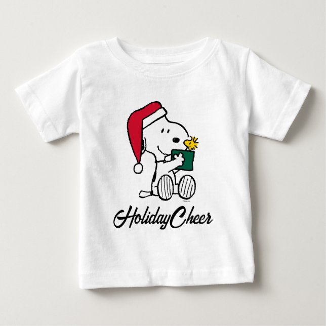 Peanuts | Snoopy Santa & Woodstock Gift Baby T-Shirt (Front)