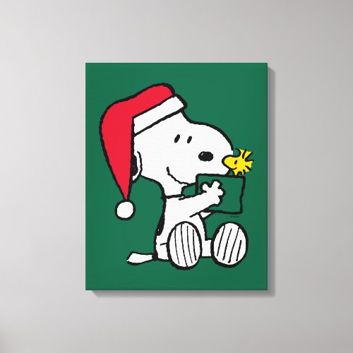 Peanuts  Snoopy Santa  Woodstock Gift Canvas Print