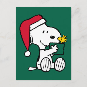 Peanuts   Snoopy Santa & Woodstock Gift Postcard