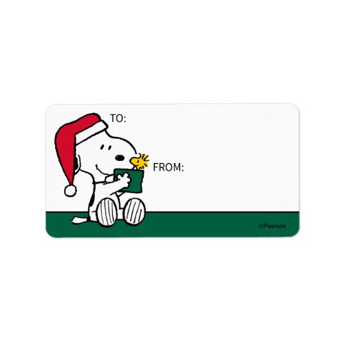 Peanuts  Snoopy Santa  Woodstock Gift Tag