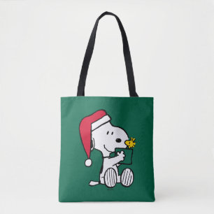 Peanuts Snoopy Santa & Woodstock Gift Tote Bag