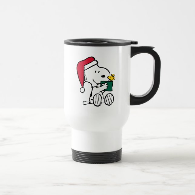 Peanuts | Snoopy Santa & Woodstock Gift Travel Mug (Right)