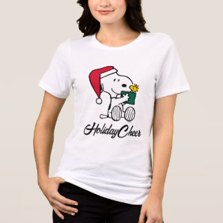 Peanuts | Snoopy Santa & Woodstock Gift Tri-Blend Shirt