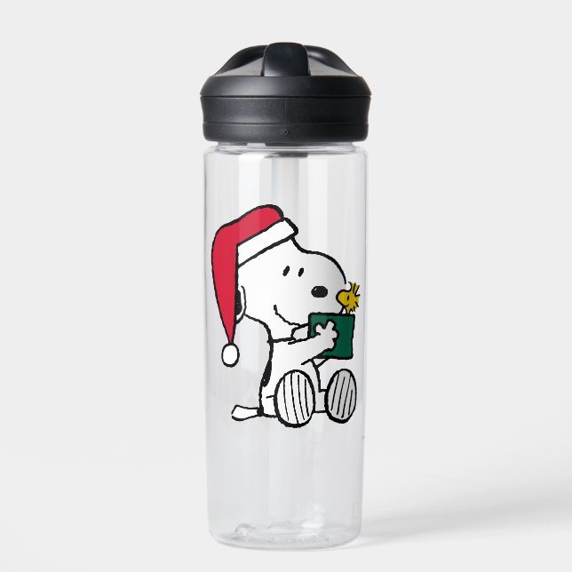 Peanuts | Snoopy Santa & Woodstock Gift Water Bottle (Front)