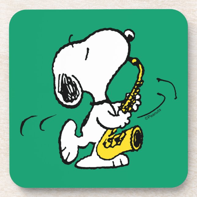 Peanuts | Snoopy Saxophone Player Beverage Coaster (Front)
