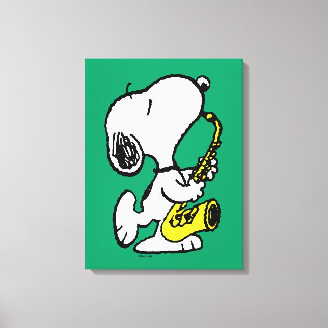 Peanuts | Snoopy Saxophone Player Canvas Print | Zazzle