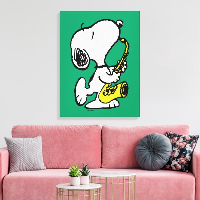 Peanuts | Snoopy Saxophone Player Canvas Print (Insitu(LivingRoom))