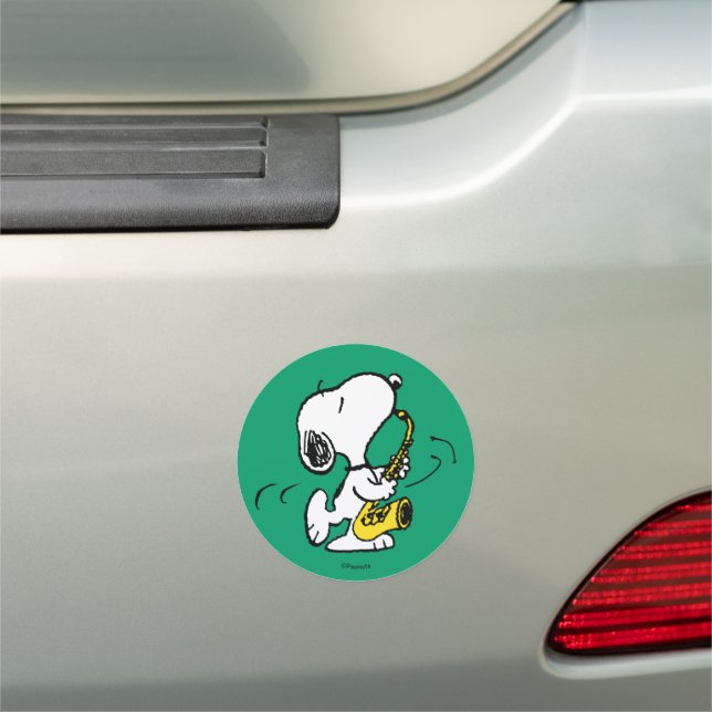 Peanuts | Snoopy Saxophone Player Car Magnet (In Situ)