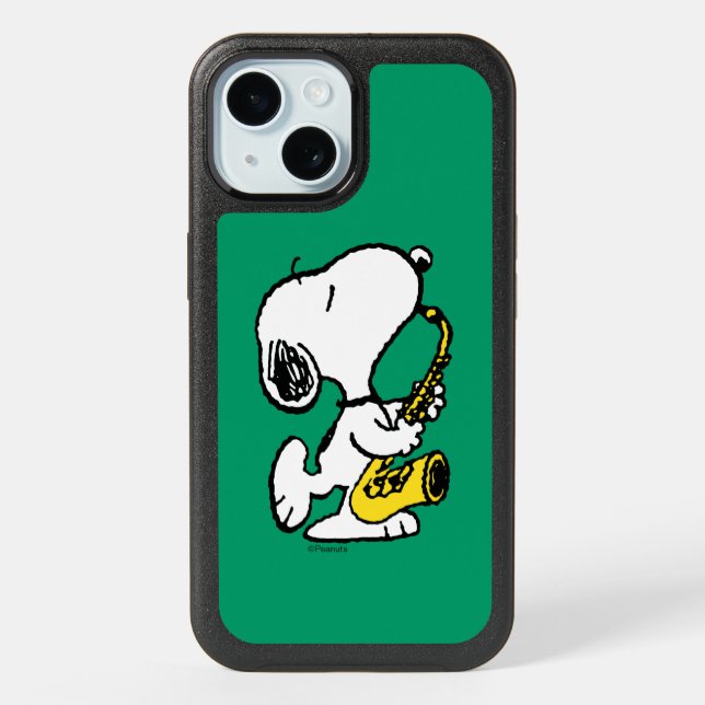 Peanuts | Snoopy Saxophone Player iPhone 15 Case (Back)