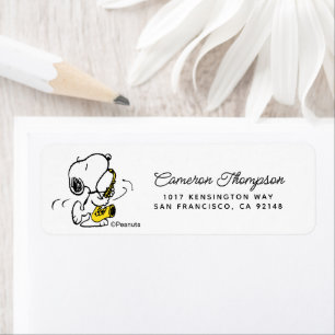 Peanuts   Snoopy Saxophone Player Label