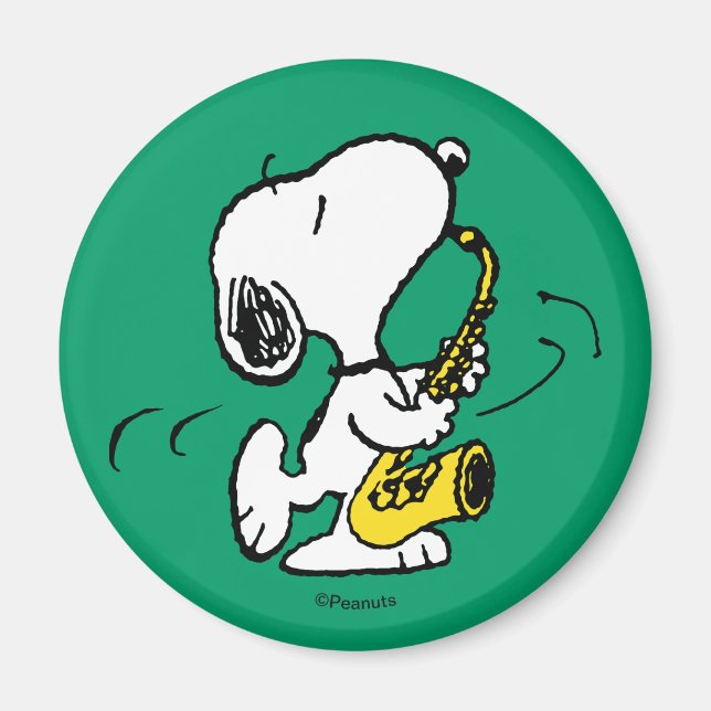 Peanuts | Snoopy Saxophone Player Magnet (Front)
