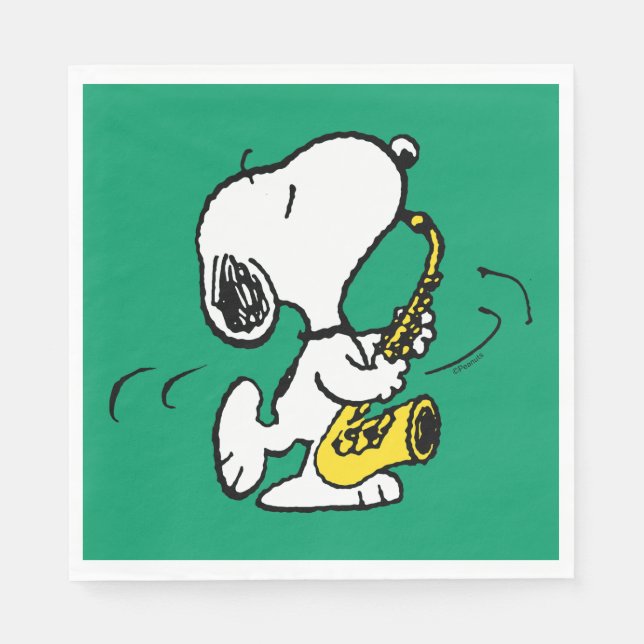 Peanuts | Snoopy Saxophone Player Napkins (Front)