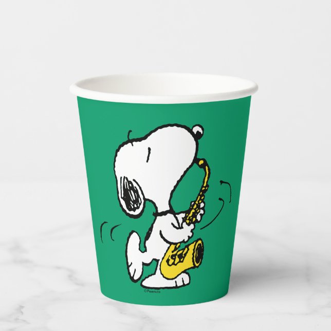 Peanuts | Snoopy Saxophone Player Paper Cups (Front)