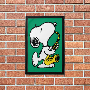 Peanuts   Snoopy Saxophone Player Pennant