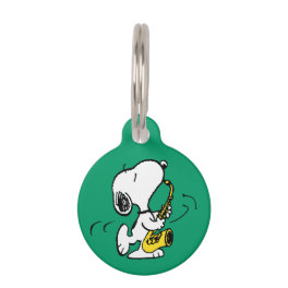 Peanuts Snoopy Saxophone Player Pet ID Tag