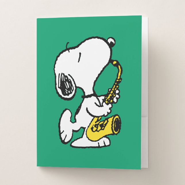 Peanuts | Snoopy Saxophone Player Pocket Folder (Front)