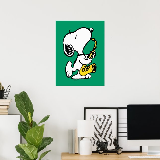 Peanuts | Snoopy Saxophone Player Poster | Zazzle