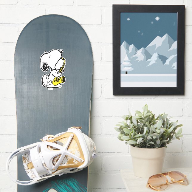 Peanuts | Snoopy Saxophone Player Sticker | Zazzle