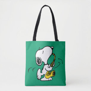 Peanuts   Snoopy Saxophone Player Tote Bag