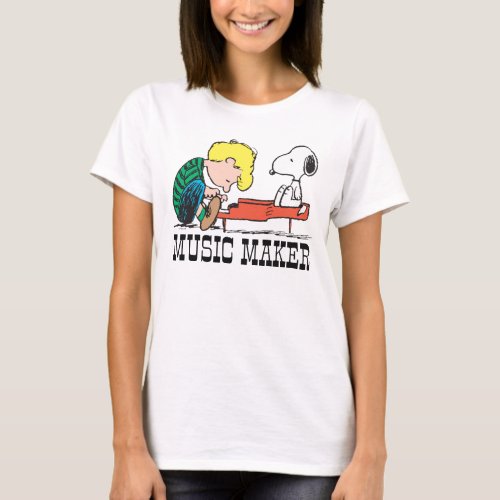 Peanuts  Snoopy  Schroeder at the Piano T_Shirt