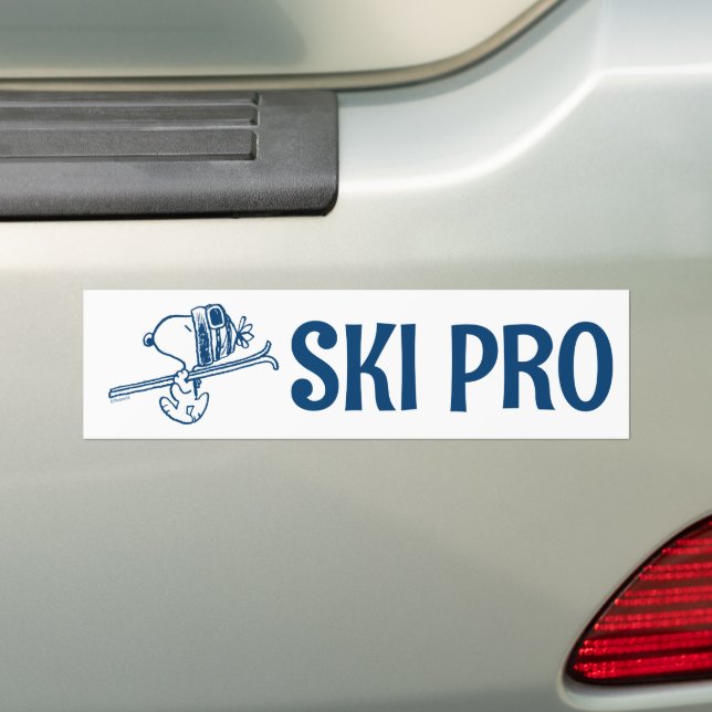 Peanuts | Snoopy Ski Trip Bumper Sticker (On Car)