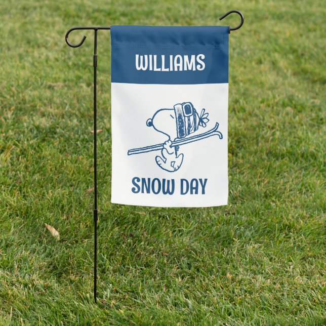 Peanuts | Snoopy Ski Trip Garden Flag (In SItu)